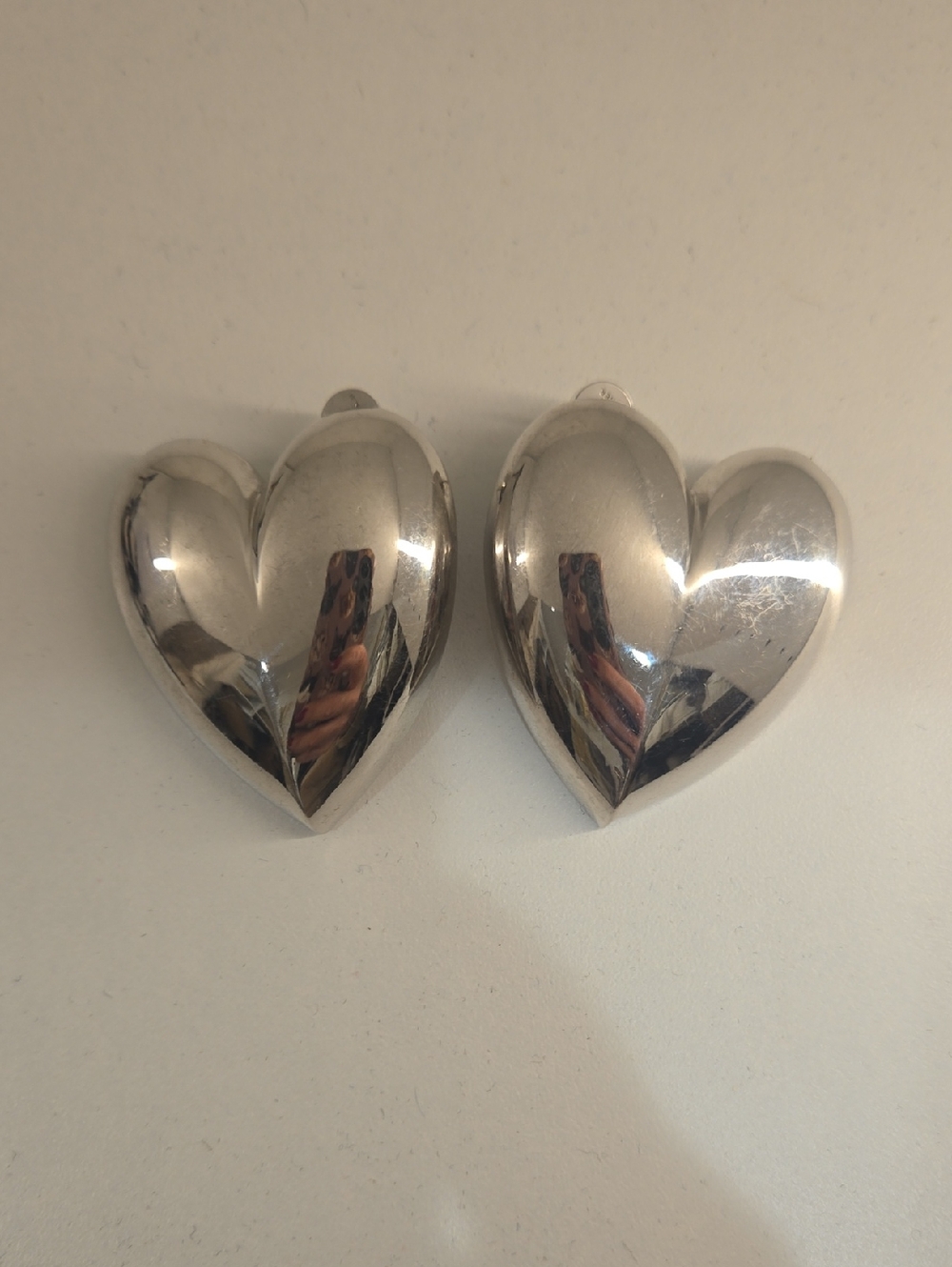 Jennifer Fisher Large Silver Heart Clip-On Earrings
